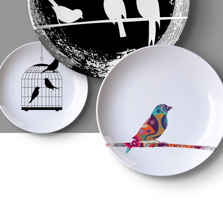 Ceramiczny talerz dekoracja ścienna ptak