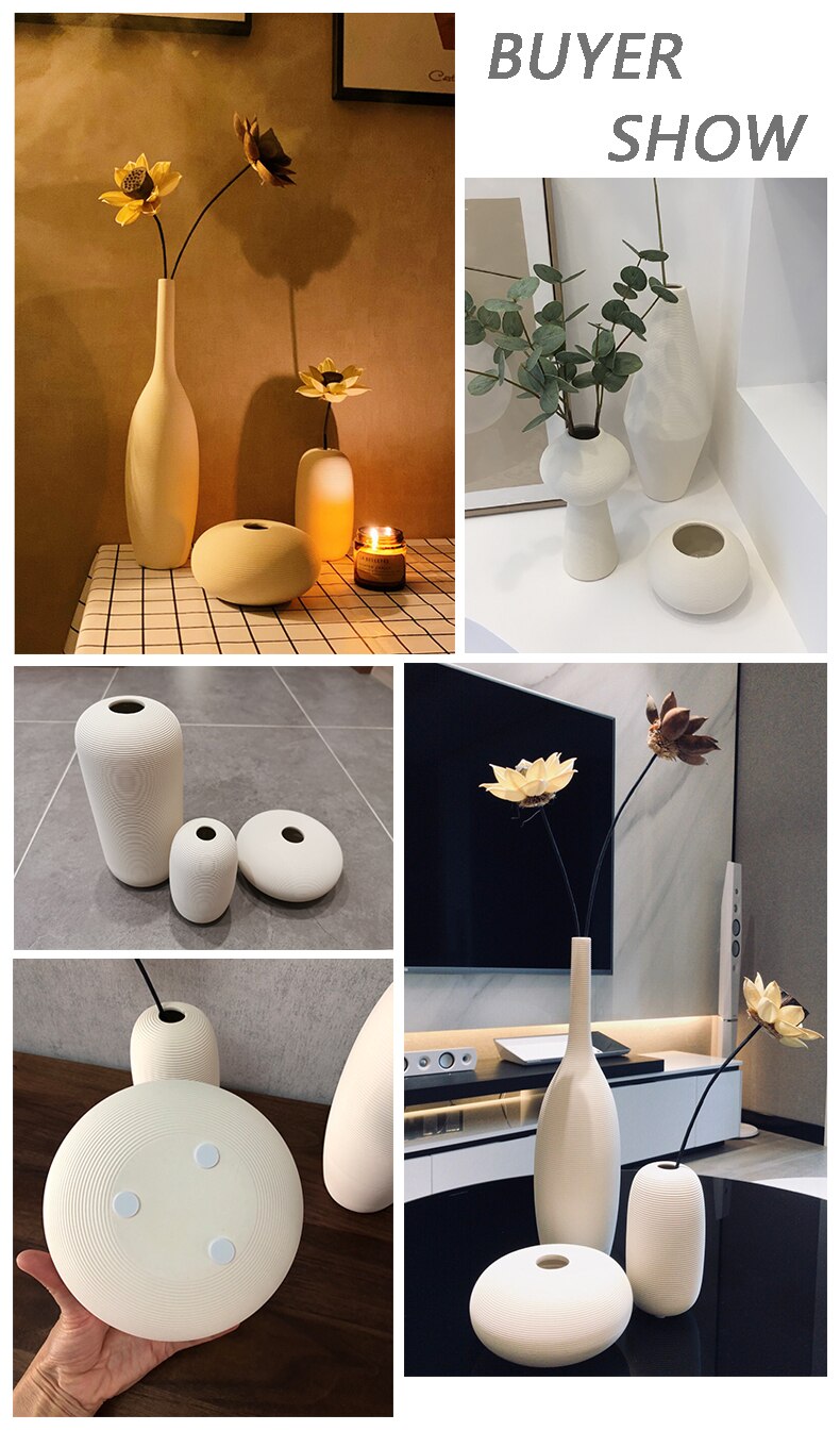 Ceramiczny, minimalistyczny, biały wazon