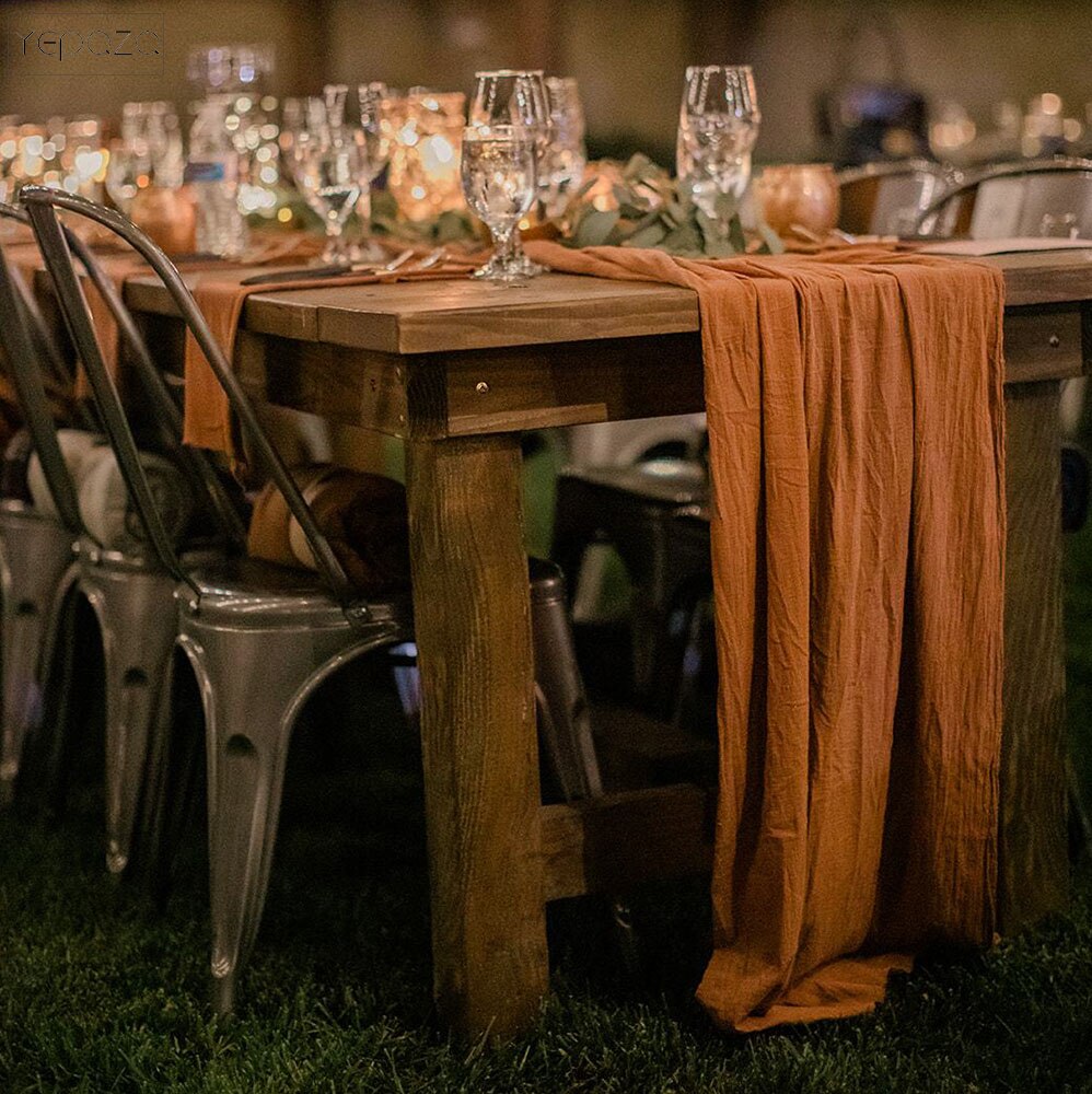Bawełniany bieżnik dekoracyjny na stół tiul - 300,400,500,1000 cm
