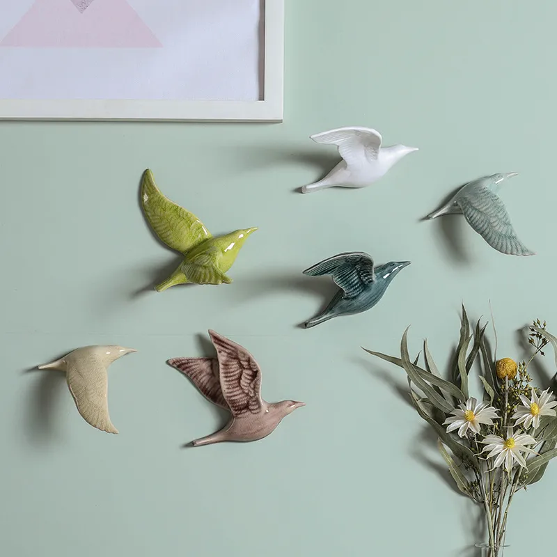 Ceramiczny ptak do zawieszenia dekoracja ścienna - różne kolory i wzory