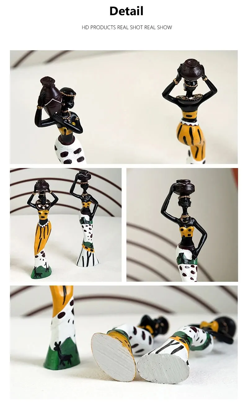 Zestaw 3 figurek afrykańskich kolorowych - 19,5cm